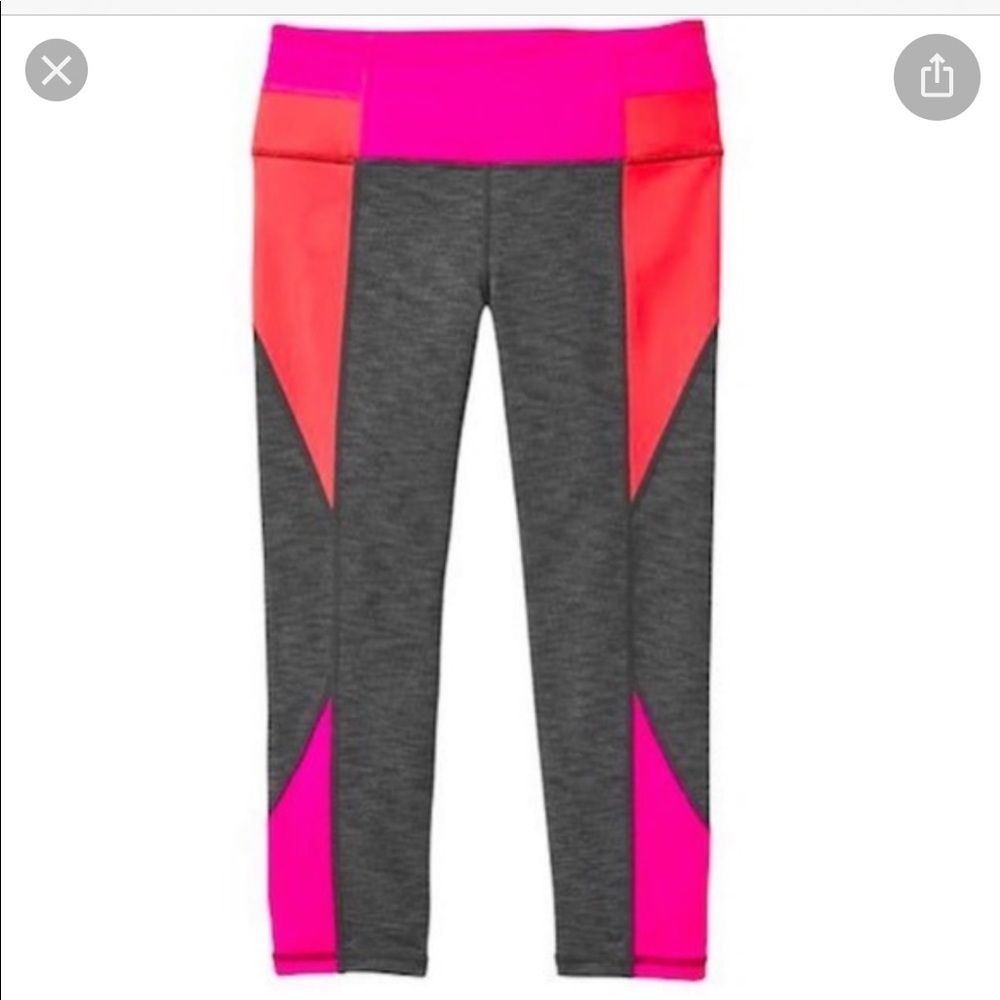 Athleta Chaturanga Colorblock Pink Orange Legging